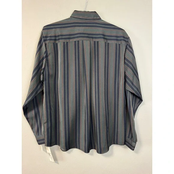 NWT Pendleton Womens Striped Button Down Shirt Size 12 Green Blue‎ Burgundy Poly - Picture 2 of 11